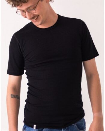 Kortærmet  -shirt Til Herre   100  Merino Uld  1x1 Rib   -pak   Black-grey