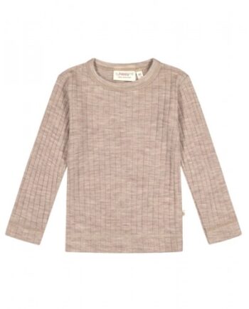 Langærmet  -shirt   100  Merino Uld  Oeko-texâ  Beige Melange 86