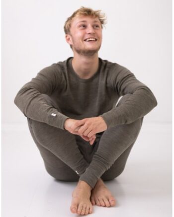 Langærmet  -shirt Til Herre   100  Merino Uld  1x1 Rib