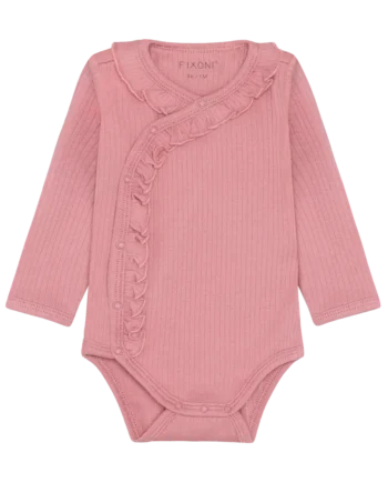 Langærmet Wrap Rib Body Dusty Rose 62