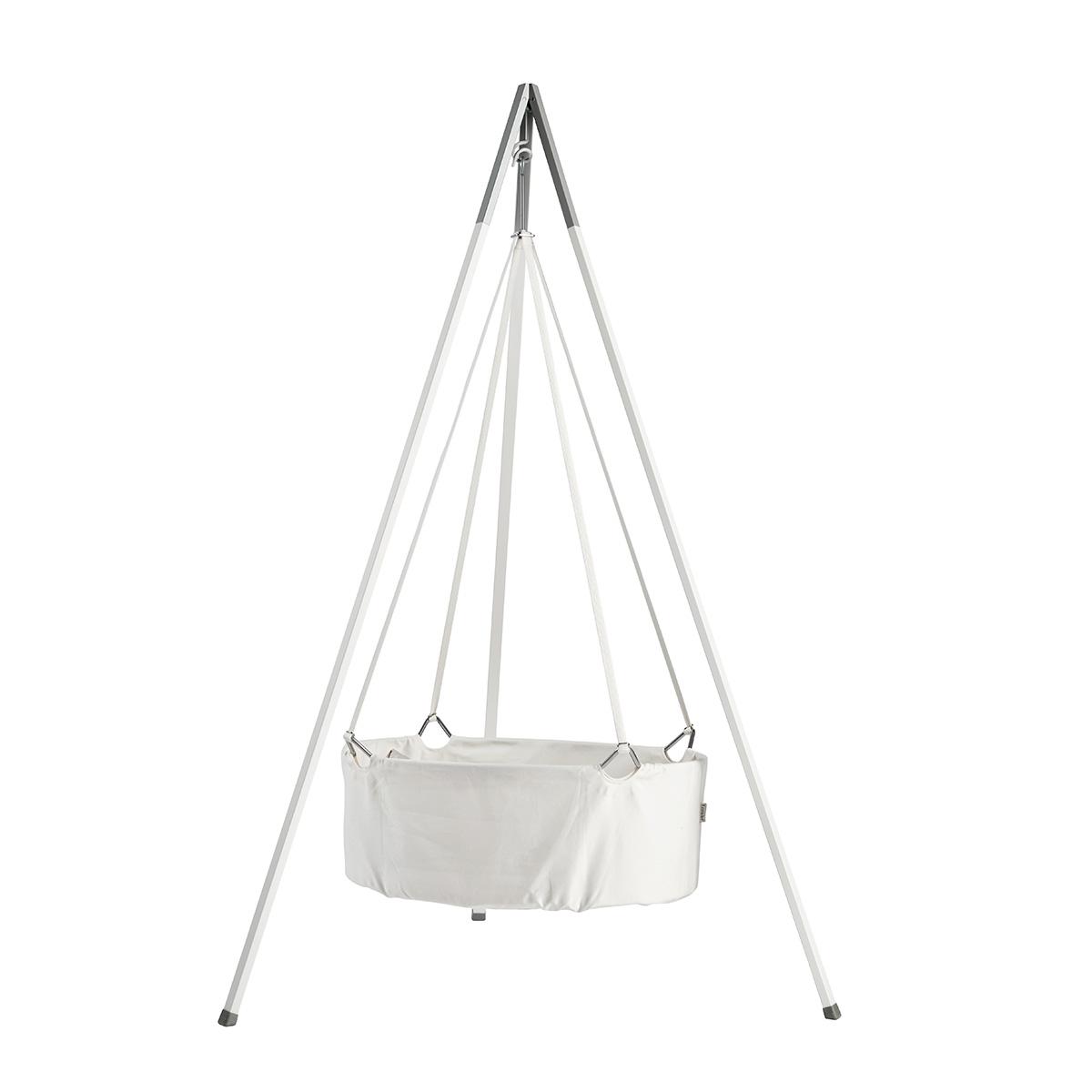Leander Classic Vugge Madras Og Stativ Hvid