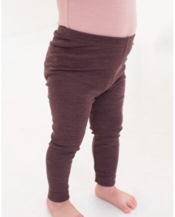 Leggins   100  Merino Uld Til Baby Og Børn Plum Melange 62