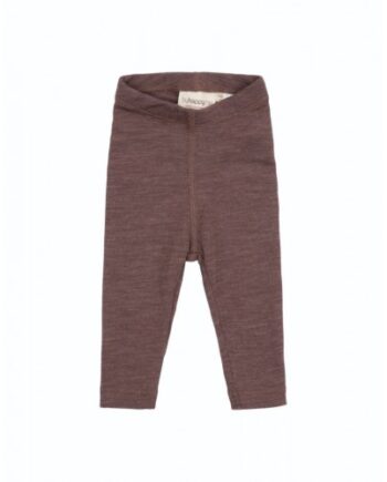 Leggins   100  Merino Uld Til Baby Og Børn Plum Melange 62