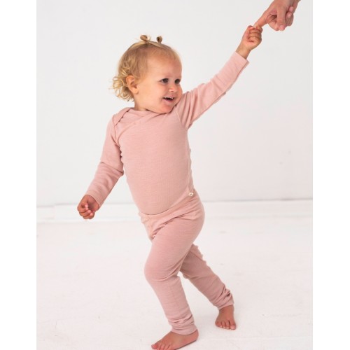 Leggins   100  Merino Uld Til Baby Og Børn Rose Melange 56