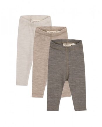 Leggins   100  Merino Uld Til Baby Og Børn   -pak Beige Melange 62