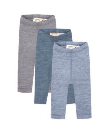 Leggins   100  Merino Uld Til Baby Og Børn   -pak 56 Light Blue Melange