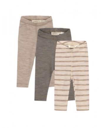 Leggins   100  Merino Uld Til Baby Og Børn   -pak 56 Nature Beige Melange