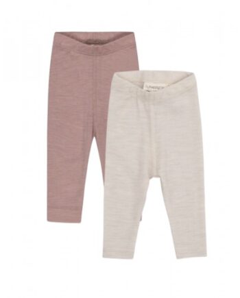 Leggins   100  Merino Uld Til Baby Og Børn   -pak 56 Nature Lavender Melange