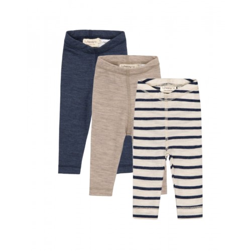 Leggins 100 Merino Uld Til Baby Og Børn -pak 56 Nature Navy Melange