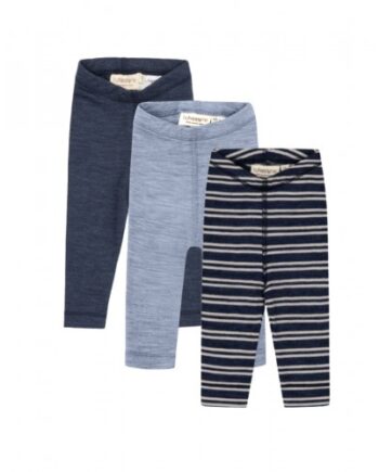 Leggins   100  Merino Uld Til Baby Og Børn   -pak 56 Navy Nature Melange