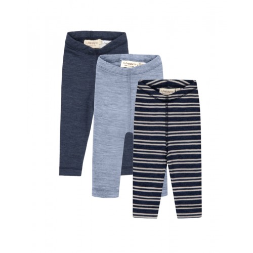 Leggins 100 Merino Uld Til Baby Og Børn -pak 56 Navy Nature Melange