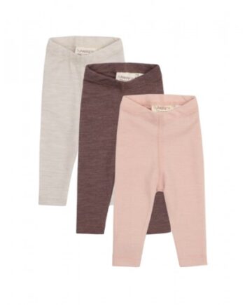 Leggins   100  Merino Uld Til Baby Og Børn   -pak Rose Melange 56