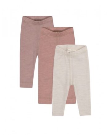 Leggings   100  Merino Uld Til Baby Og Børn   -pak 56 Soft Rose Lavender Nature Melange