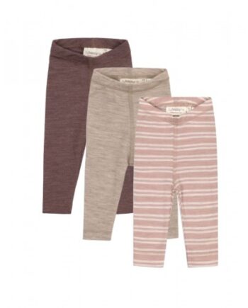 Leggins   100  Merino Uld Til Baby Og Børn   -pak 56 Soft Rose Nature Melange