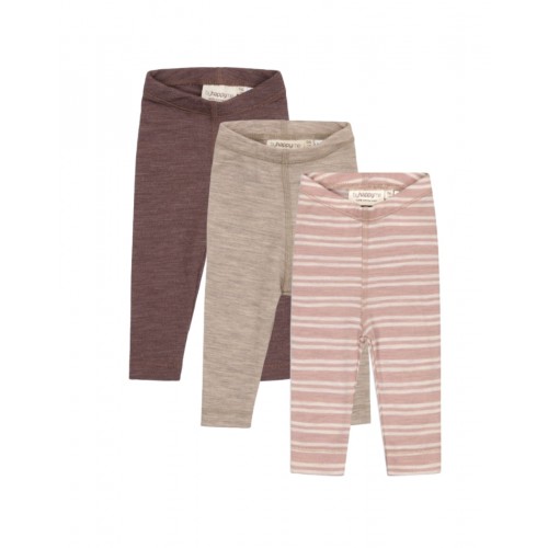 Leggins 100 Merino Uld Til Baby Og Børn -pak 56 Soft Rose Nature Melange