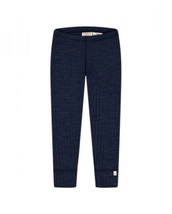 Leggins   1x1 Rib   100  Merino Uld  Oeko-texâ  98 104 Navy Melange
