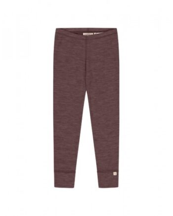 Leggins   1x1 Rib   100  Merino Uld  Oeko-texâ  98 104 Plum Melange