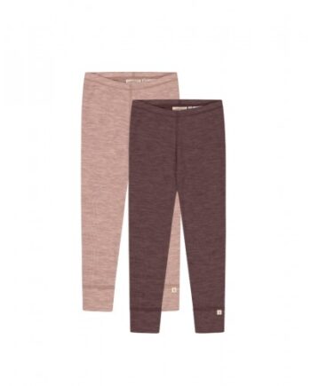 Leggins   1x1 Rib   100  Merino Uld  Oeko-texâ   -pak 98 104 Plum Soft Rose Melange