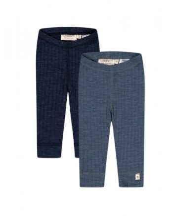 Leggings Med Dropneedle-struktur   100  Merino Uld  Oeko-texâ   -pak 56 Blue Navy Melange