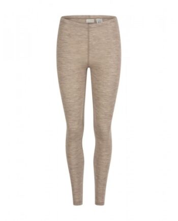 Leggings Til Dame   100  Merino Uld  1x1 Rib Beige Melange