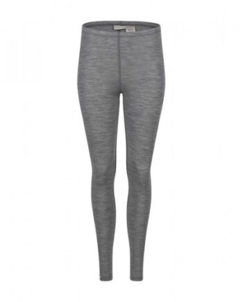Leggings Til Dame   100  Merino Uld  1x1 Rib Grey Melange