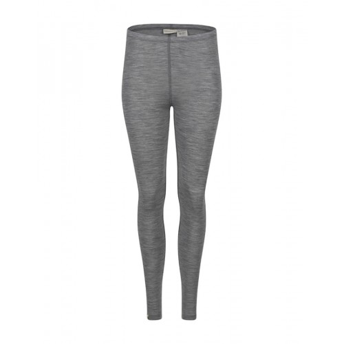 Leggings Til Dame 100 Merino Uld 1x1 Rib Grey Melange