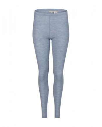 Leggings Til Dame   100  Merino Uld  1x1 Rib   Light Blue Melange