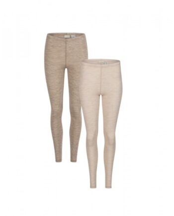 Leggings Til Dame   100  Merino Uld  1x1 Rib Nature