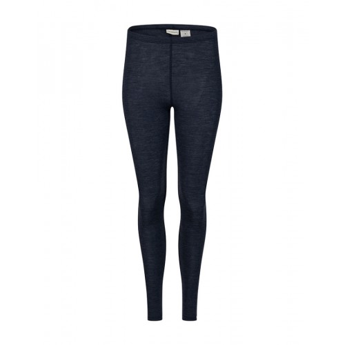 Leggings Til Dame 100 Merino Uld 1x1 Rib Navy Melange