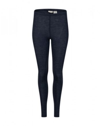 Leggings Til Dame   100  Merino Uld  1x1 Rib Navy Melange
