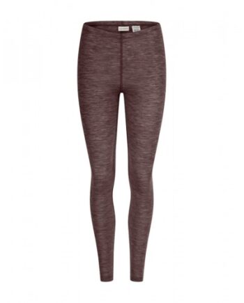 Leggings Til Dame   100  Merino Uld  1x1 Rib Plum Melange