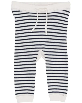 Let Strikket Leggings    Striber Navy 56
