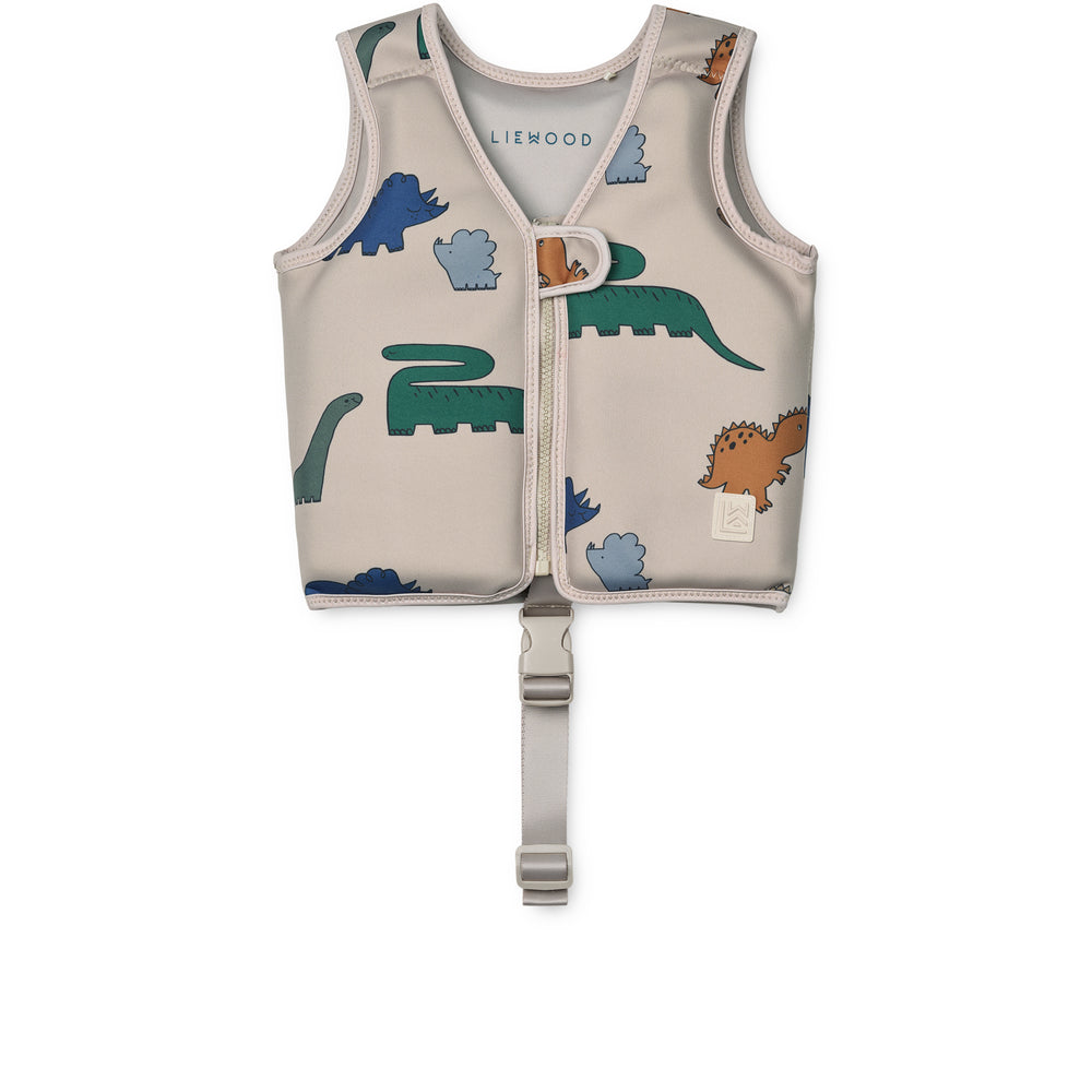 Liewood Dove Badevest Dinosaurs   Mist  -  år   11-15 Kg