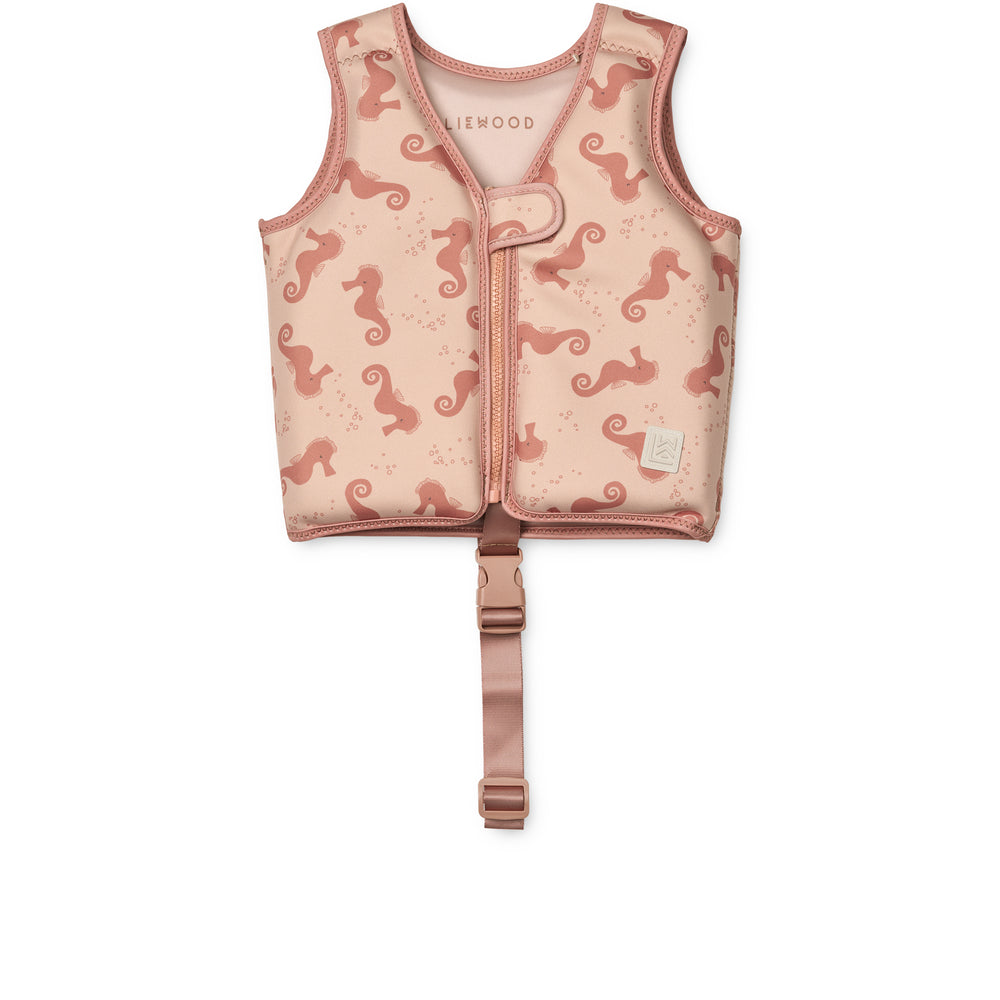 Liewood Dove Badevest Seahorse   Apple Blossom  -  år   11-15 Kg
