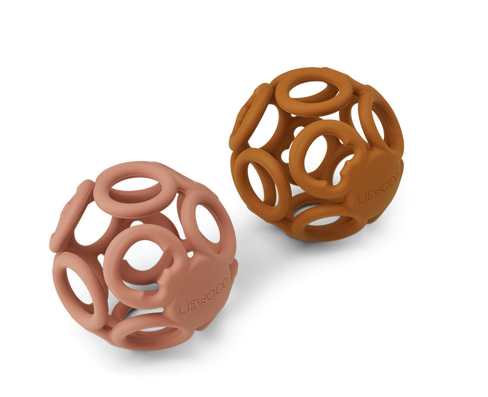 Liewood Jasmin Teether Ball  -pak Dark Rose Mustard Mix