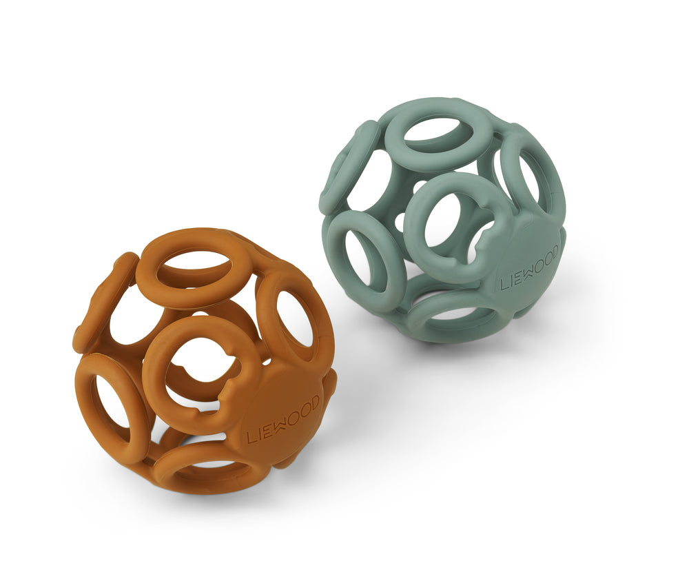 Liewood Jasmin Teether Ball  -pak Mustard Peppermint Mix