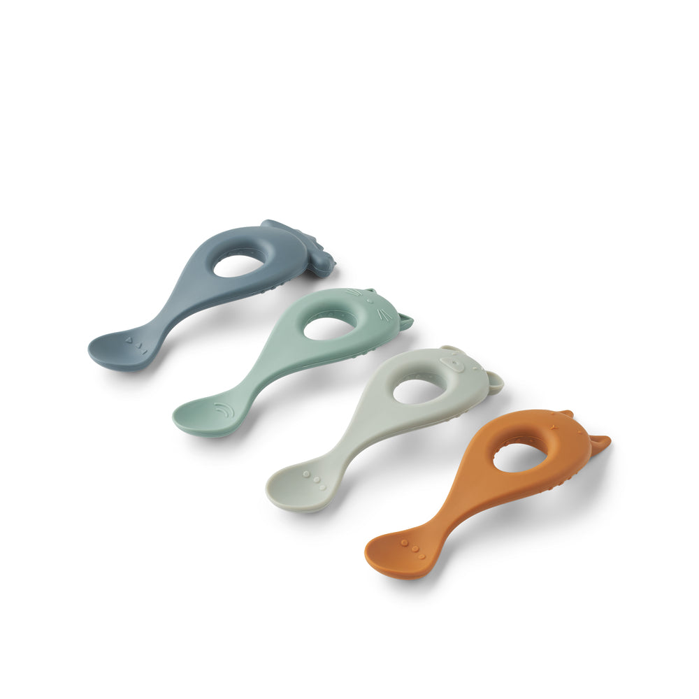 Liewood Liva Silikone Skeer   Stk  Whale Blue Multi Mix