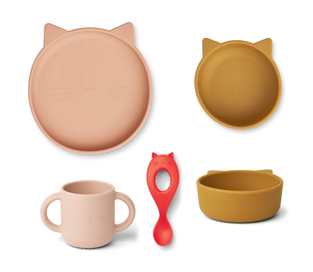 Liewood Vivi Silikone Sæt Cat Rose Multi Mix