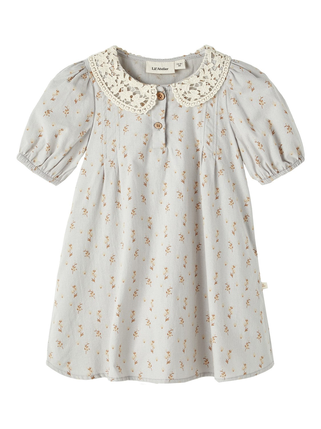 Lil Atelier Daisy Kjole- Harbor Mist 92 Cm