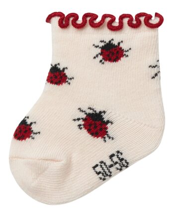 Lil Atelier Darlene Socks Silver Peony Ladybug 50 56
