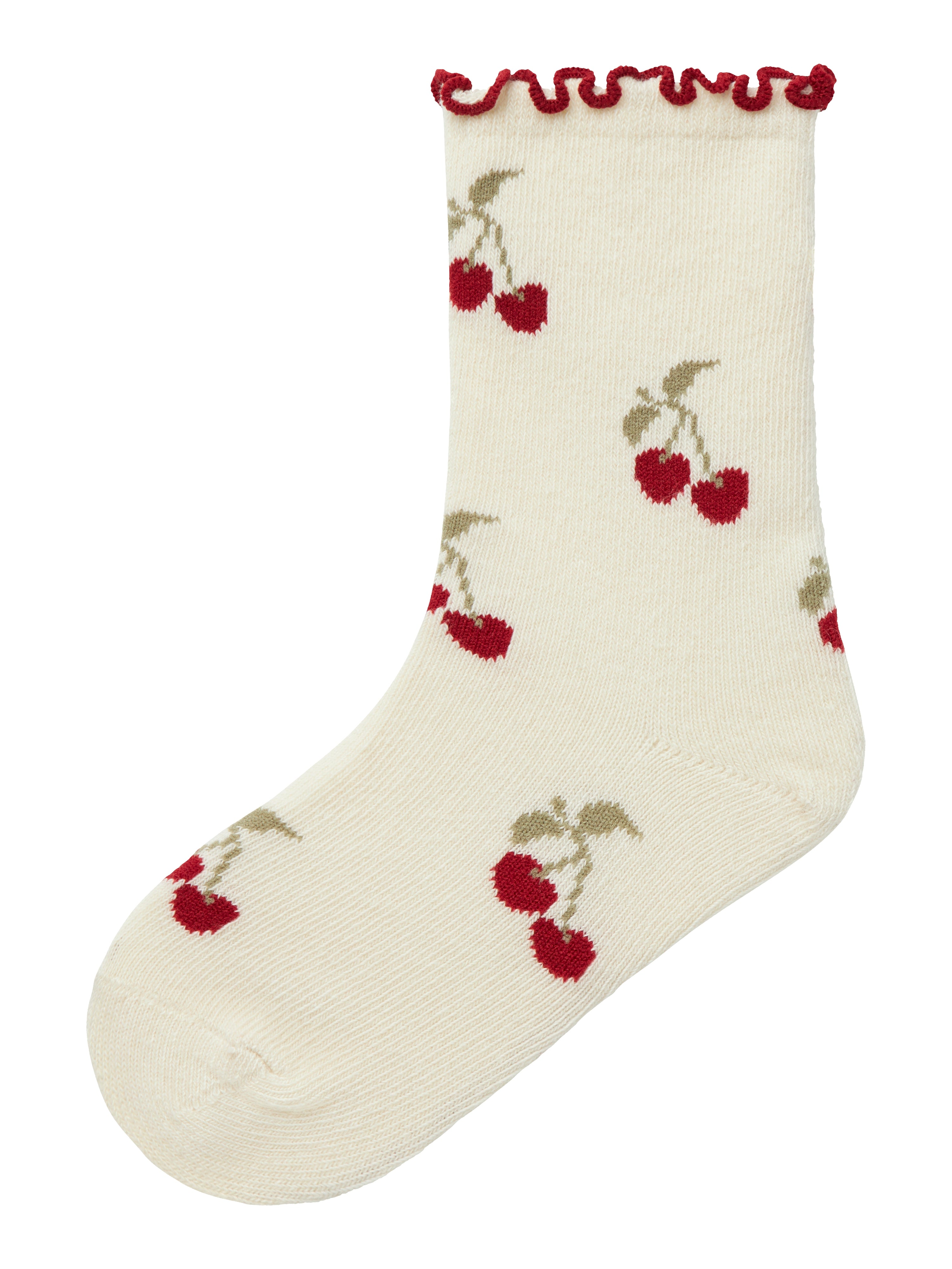 Lil Atelier Darlene Socks Turtledove Cherry 19 21