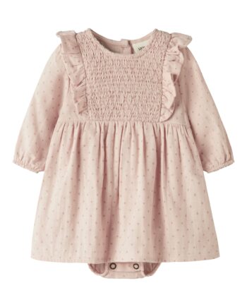 Lil Atelier Dembe Ls Loose Body Dress Peach Whip 56 Cm