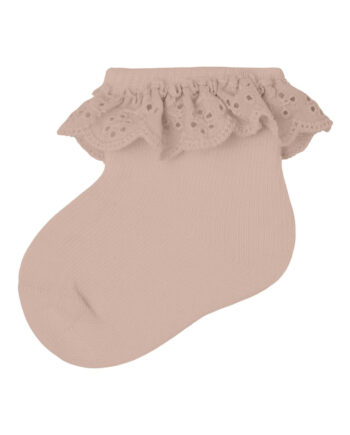 Lil Atelier Dertrud Baby Ankelstrømpe Med Blondekant Rose Dust 50 56