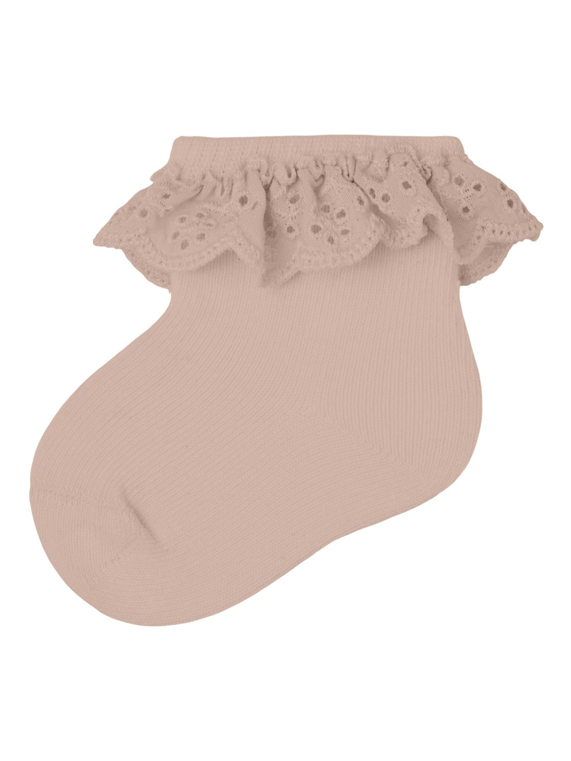 Lil Atelier Dertrud Baby Ankelstrømpe Med Blondekant Rose Dust 50 56
