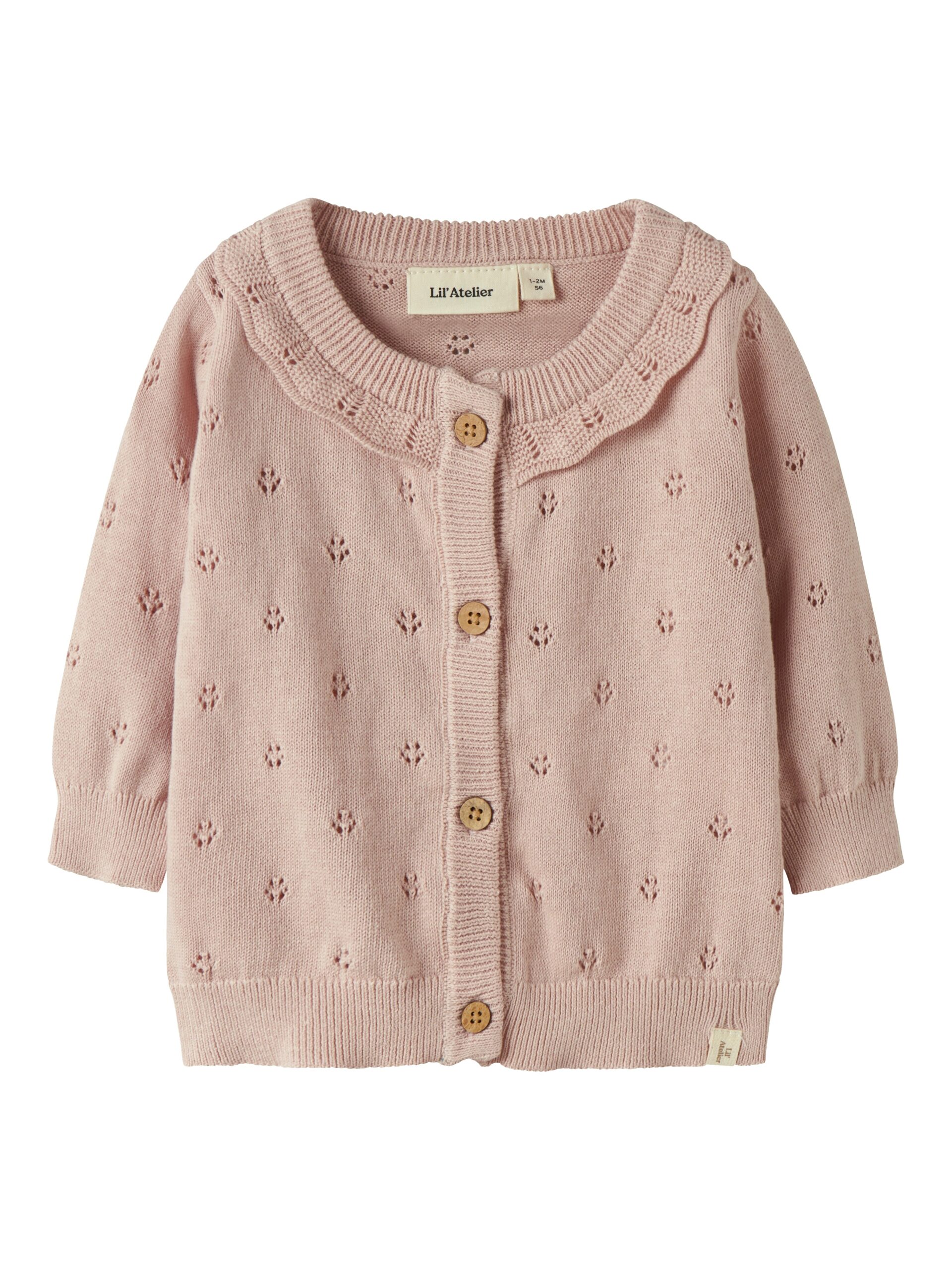 Lil Atelier Dorina Ls Knit Cardigan Peach Whip 56 Cm