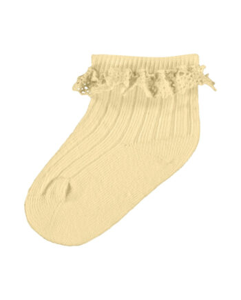 Lil Atelier Edolie Baby Ankelstrømpe Med Blondekant Double Creme 50 56