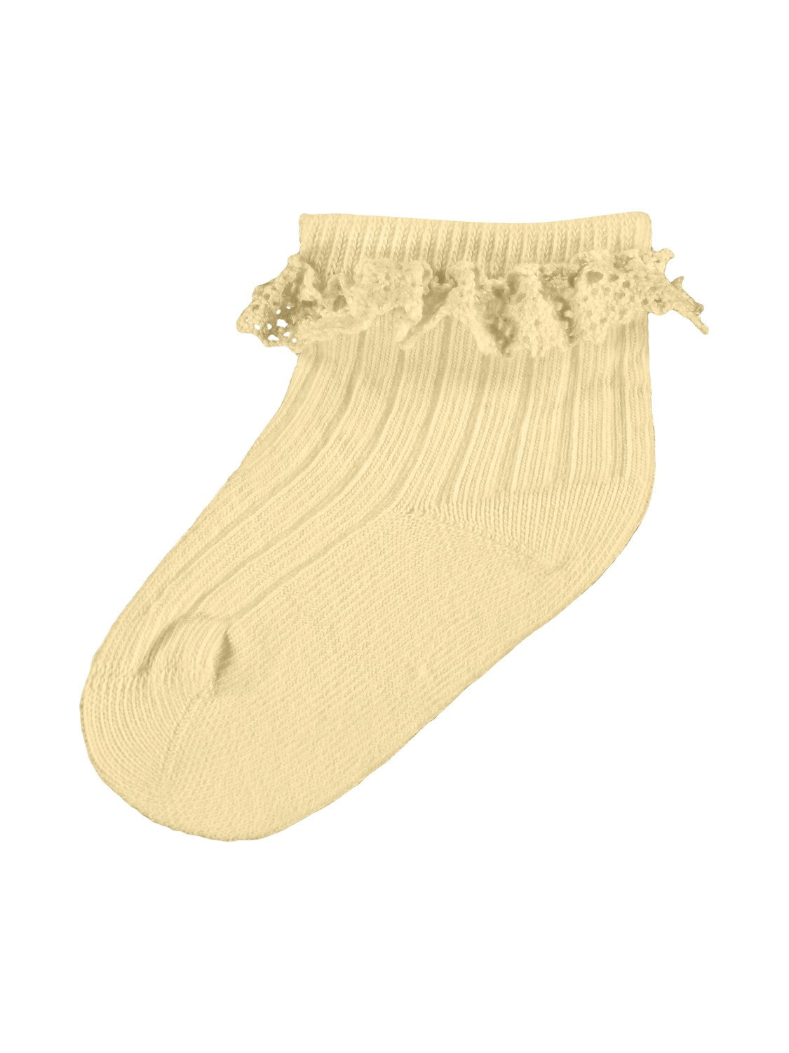 Lil Atelier Edolie Baby Ankelstrømpe Med Blondekant Double Creme 50 56