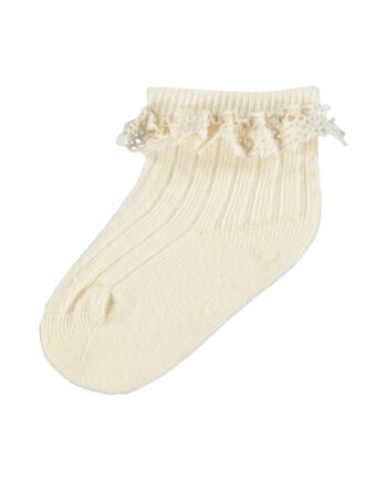 Lil Atelier Edolie Baby Ankelstrømpe Med Blondekant Turtledove 50 56