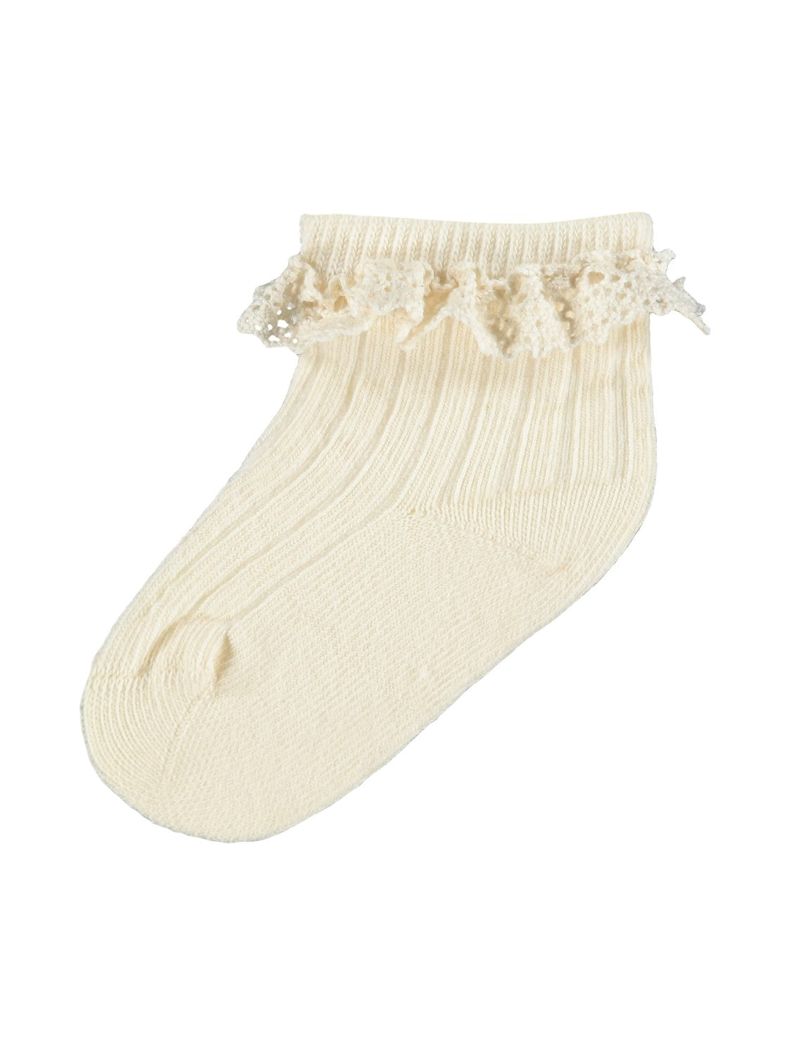 Lil Atelier Edolie Baby Ankelstrømpe Med Blondekant Turtledove 50 56