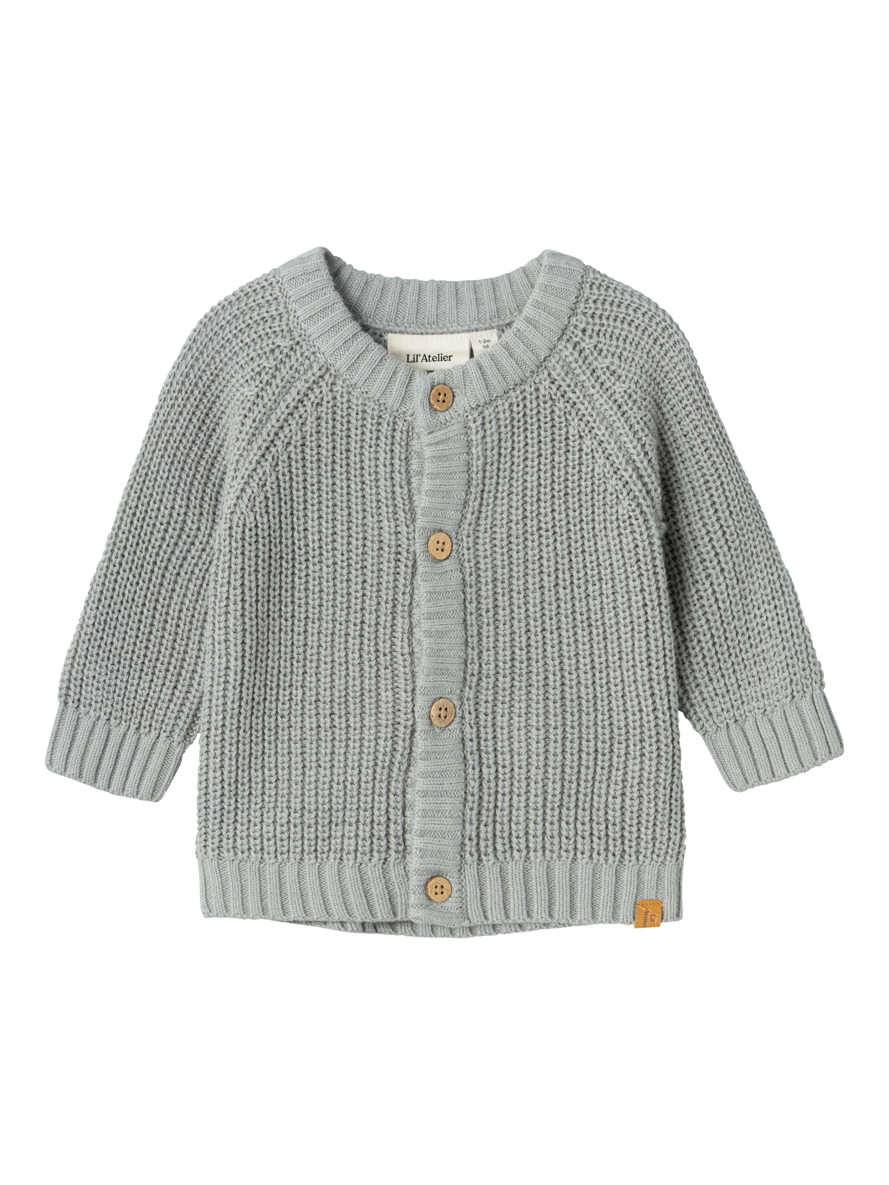 Lil Atelier Emlen Lin Knit Cardigan Limestone 56 Cm